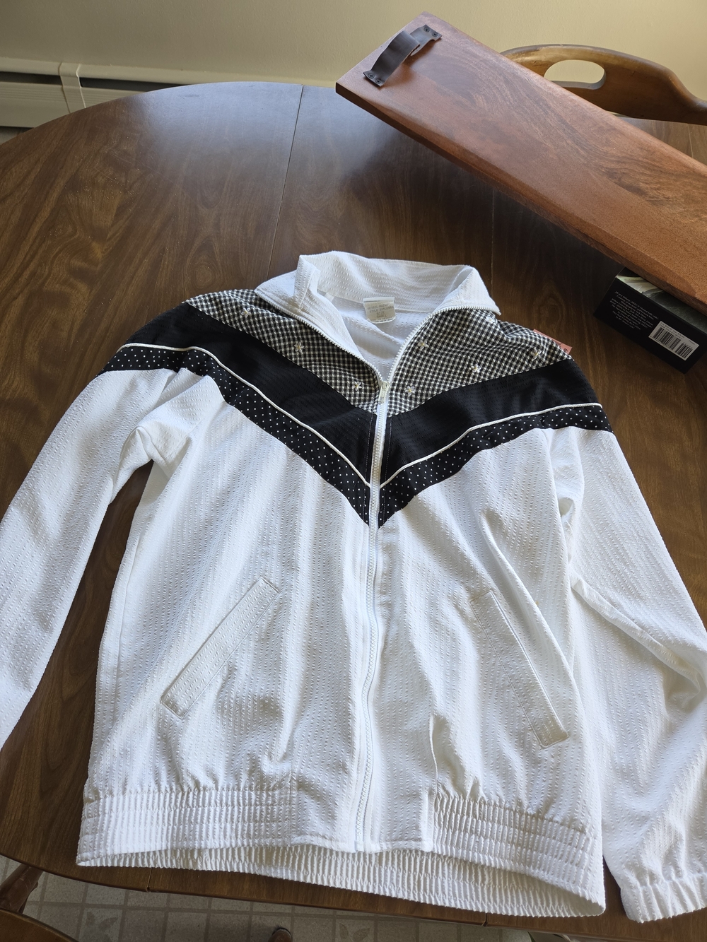 Vintage Koret White Jacket with Black Gingham Trim